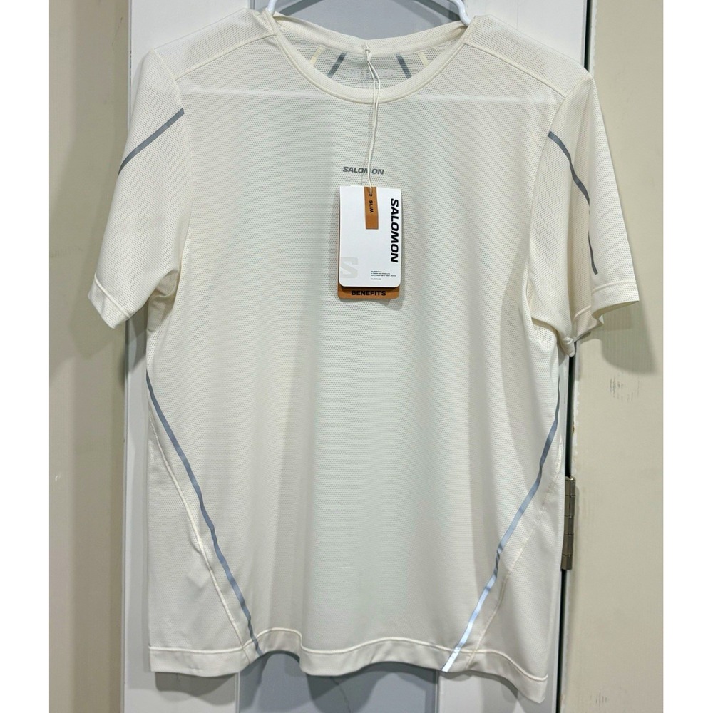 Salomon SHKout CORE STLR Women S White Quick-Dry Breathable Mesh Tee SS